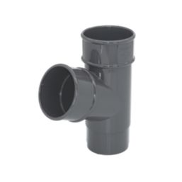 FloPlast  Round Downpipe Branch Anthracite Grey 68mm