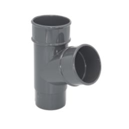 FloPlast  Round Downpipe Branch Anthracite Grey 68mm