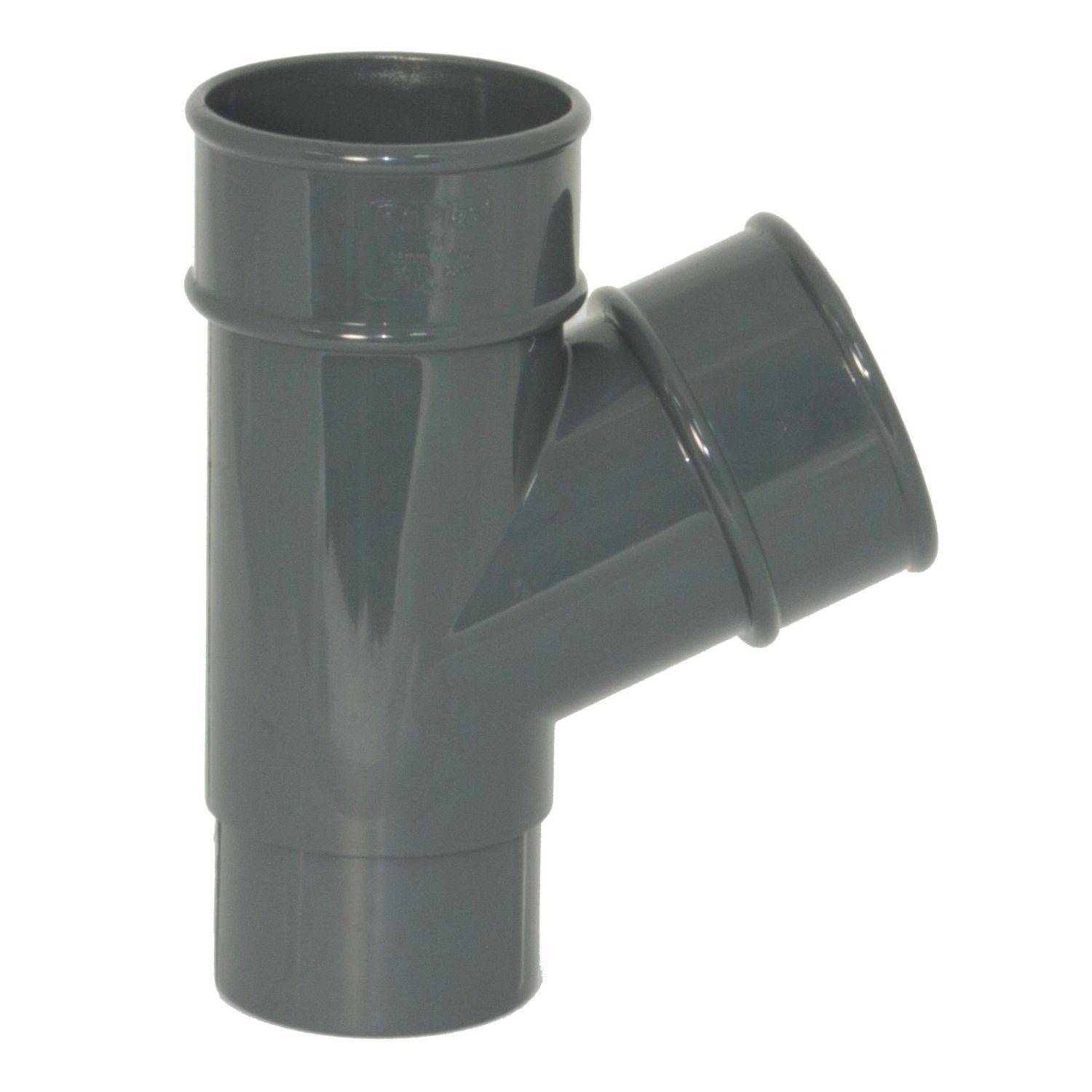 FloPlast Round Downpipe Branch Anthracite Grey 68mm (954KJ)