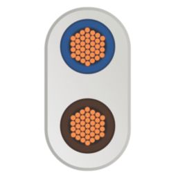 Time 2192Y White 2-Core 0.5mm² Flexible Cable 25m Coil