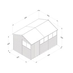 Forest Beckwood 11' 6" x 8' (Nominal) Reverse Apex Shiplap Timber Shed