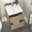 Newland  Double Drawer Wall-Mounted Vanity Unit with Basin Effect Natural Oak 500mm x 450mm x 540mm
