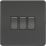 Knightsbridge  10AX 3-Gang 2-Way Light Switch  Matt Black