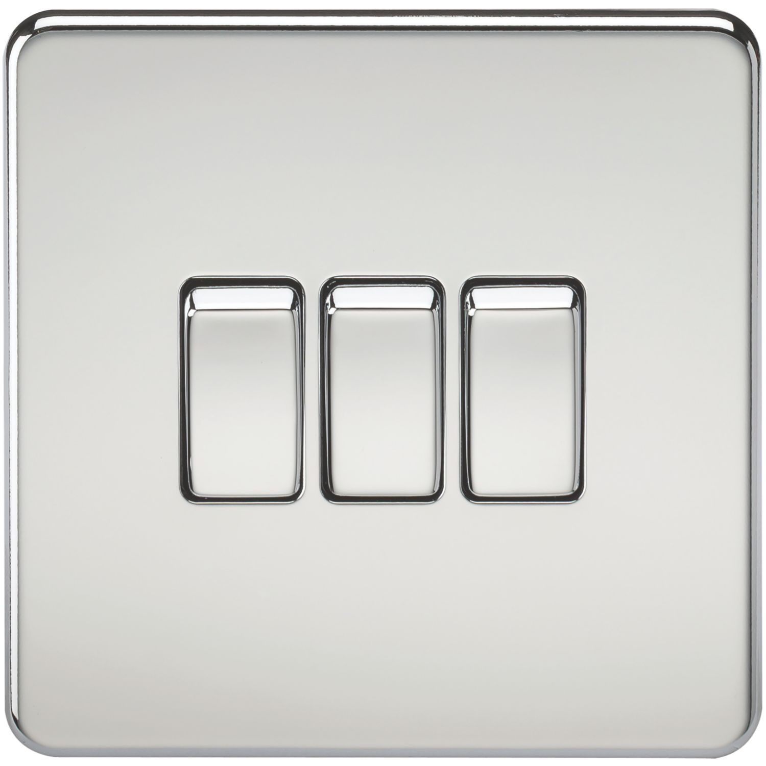 Knightsbridge 10AX 3-Gang 2-Way Light Switch Polished Chrome (954TY)