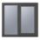Crystal  Right-Hand Opening Obscure Double-Glazed Casement Anthracite on White uPVC Window 1190mm x 1115mm