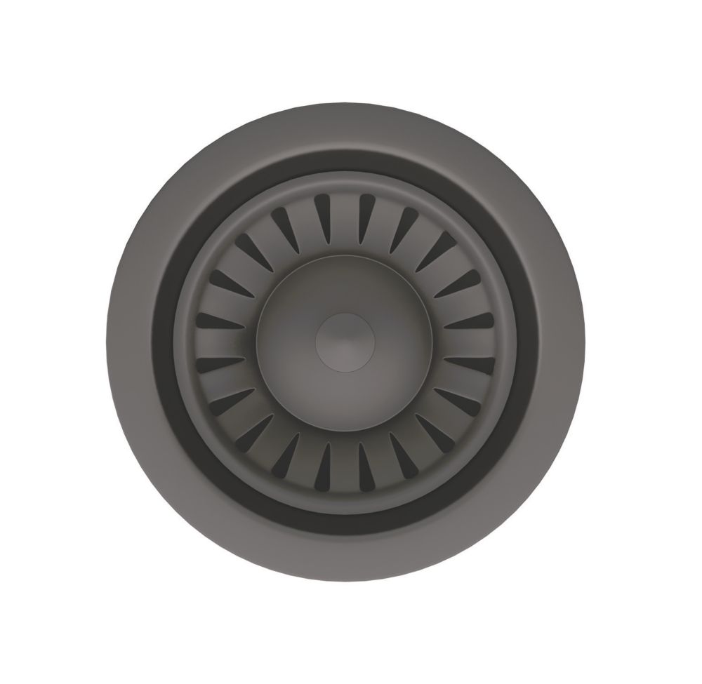 ETAL Sink Strainer Waste without Overflow Gun Metal 90mm Screwfix