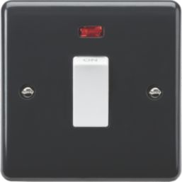 Knightsbridge Part M 45A 1-Gang DP Cooker Switch Anthracite with Neon