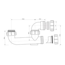 McAlpine SM10E Extended Body Bath P Trap White 40mm