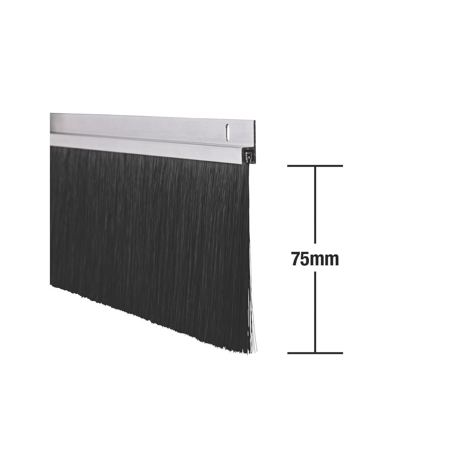 Stormguard Industrial Door Brush Seals Aluminium Effect 1.25m 2 Pack (95547)