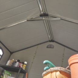 Rowlinson Airevale 7' 6" x 6' (Nominal) Apex Plastic Storage Shed Light Grey