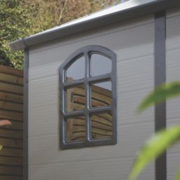 Rowlinson Airevale 7' 6" x 6' (Nominal) Apex Plastic Storage Shed Light Grey