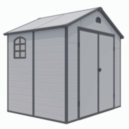 Rowlinson Airevale 7' 6" x 6' (Nominal) Apex Plastic Storage Shed Light Grey