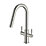 Clearwater Topaz TOP30BN Double Lever Tap with Twin Spray Pull-Out Brushed Nickel PVD
