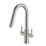 Clearwater Topaz TOP30BN Double Lever Tap with Twin Spray Pull-Out Brushed Nickel PVD
