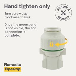 Flomasta  Plastic Push-Fit Straight Tap Connectors 15mm x 1/2" 2 Pack