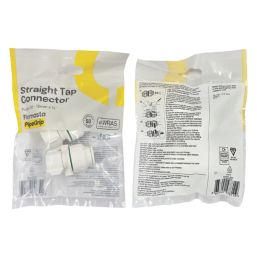 Flomasta  Plastic Push-Fit Straight Tap Connectors 15mm x 1/2" 2 Pack