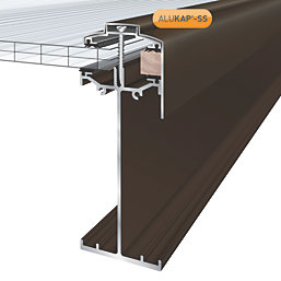 ALUKAP-SS Brown 0-100mm High Span Glazing Gable Bar 2000mm x 60mm