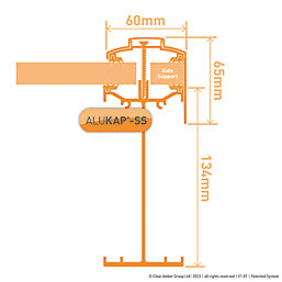 ALUKAP-SS Brown 0-100mm High Span Glazing Gable Bar 2000mm x 60mm