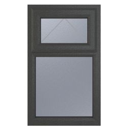 Crystal  Top Opening Obscure Triple-Glazed Casement Anthracite on White uPVC Window 610mm x 1190mm