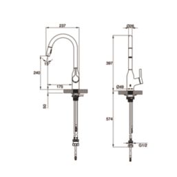 Clearwater Amelio AML10MB Battery-Powered Sensor Tap with Twin Spray Pull-Out  Matt Black