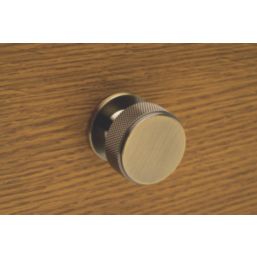 Elite Knobs & Handles Kensington Knurled Cabinet Knob Antique Brass 35mm
