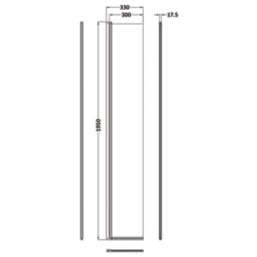 ETAL WRSBP30HC Semi-Framed Hinged Return Screen Matt Black 322mm x ...