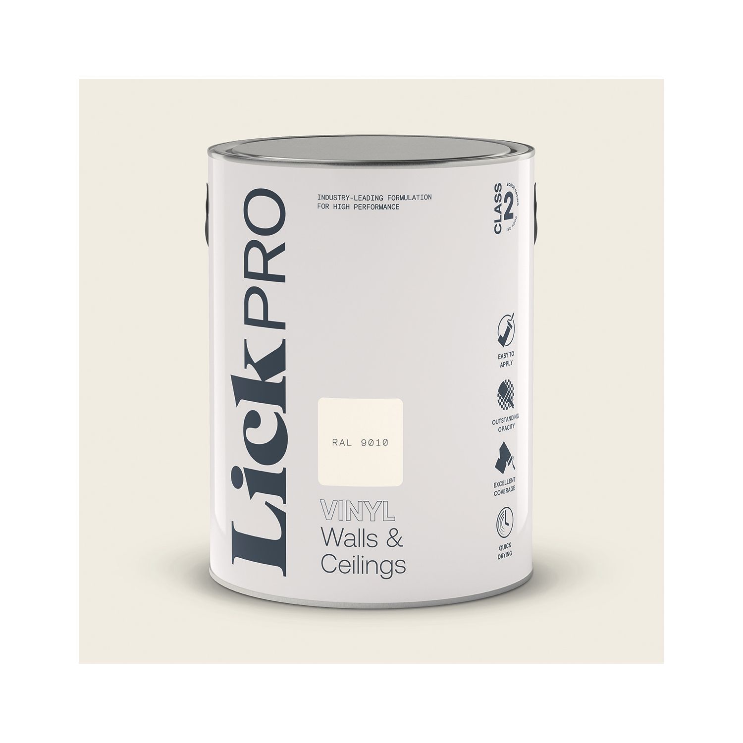 LickPro 5Ltr White RAL 9010 Vinyl Matt Emulsion Paint (955TM)