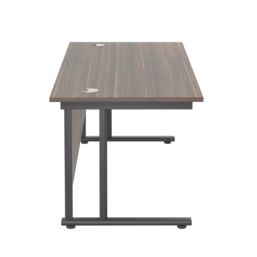 TC Group Aztec Twin Upright Rectangular Office Desk Dark Walnut/Black ...