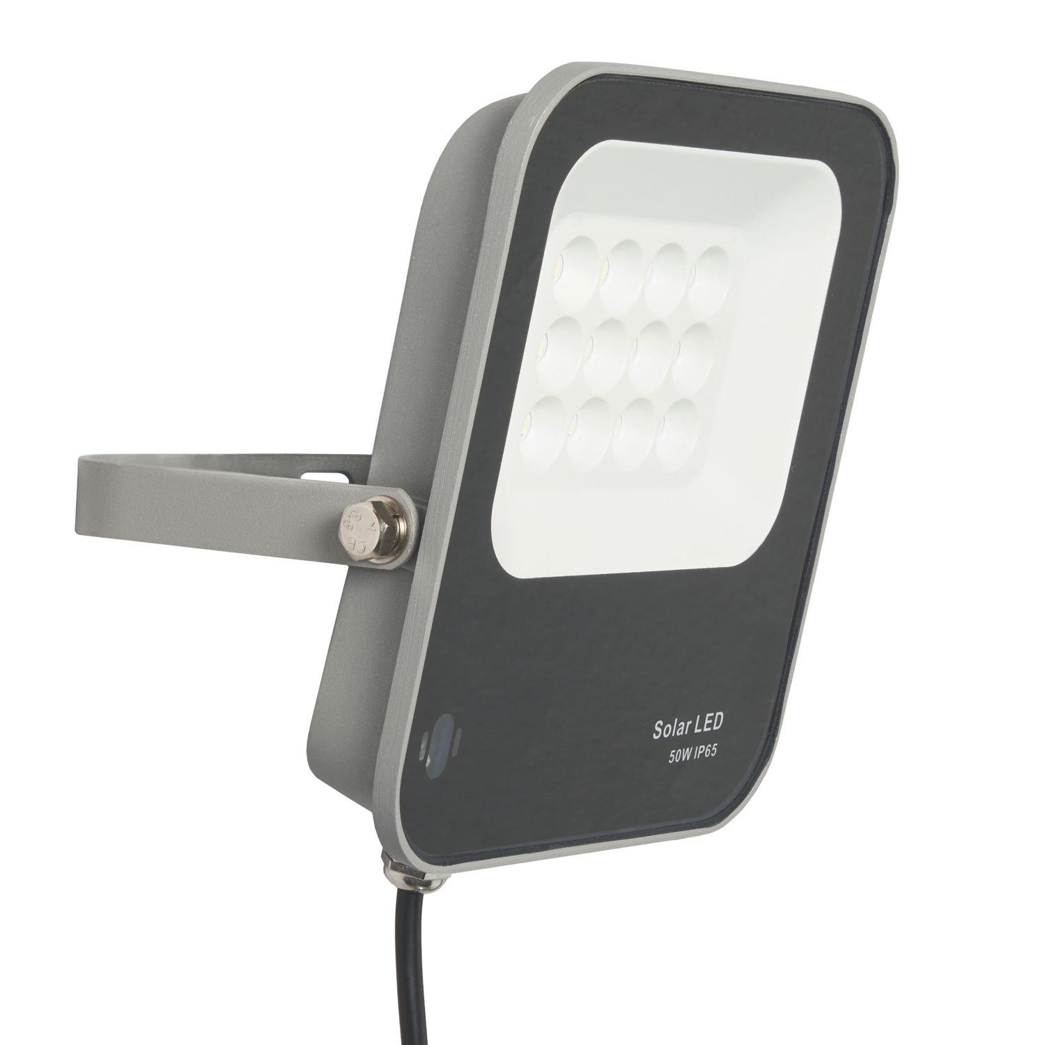 Zink Denby Outdoor LED Solar-Powered Floodlight Black 450lm (955VJ)