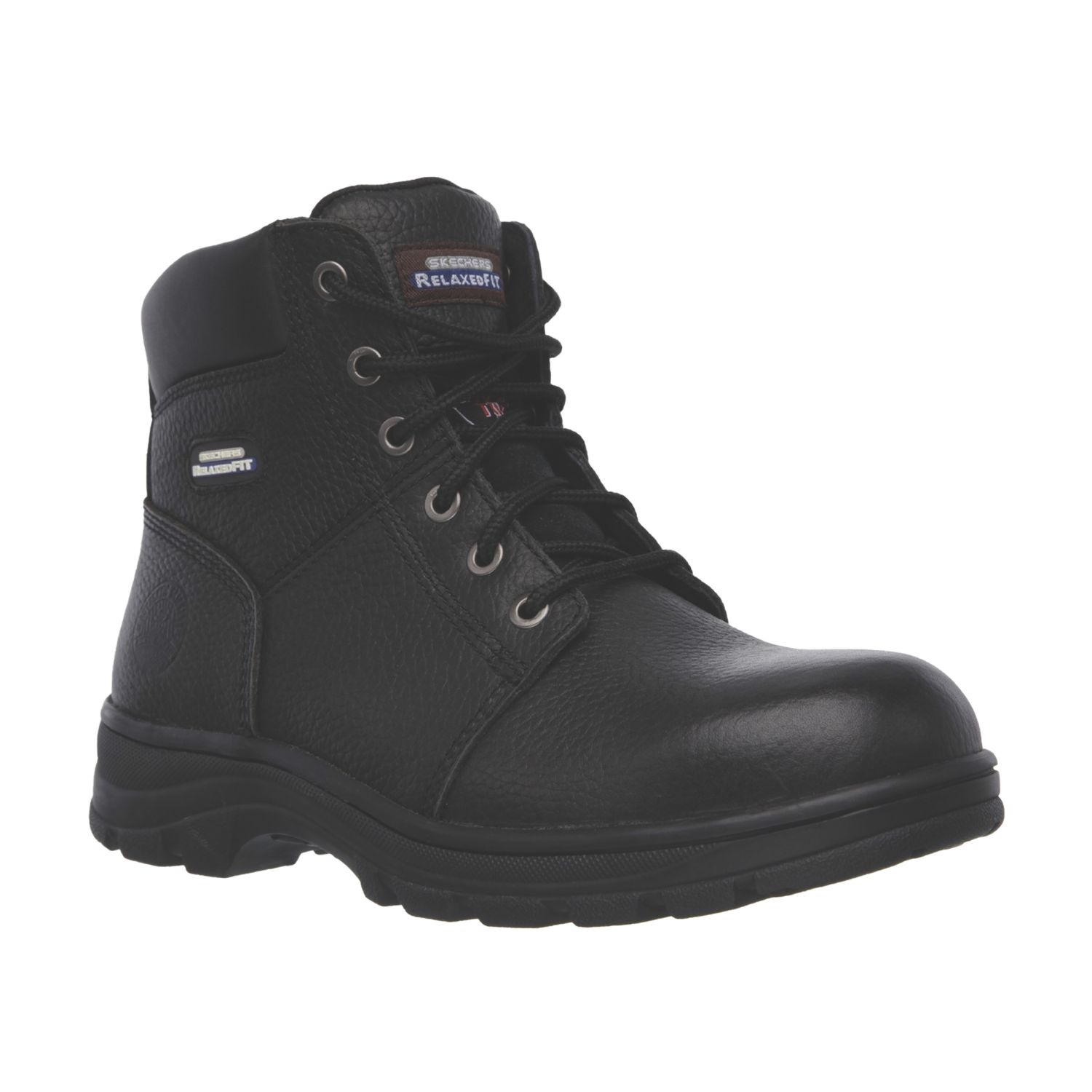 Skechers Workshire Size 13 Black Steel Toe Cap Safety Boots (955XK)
