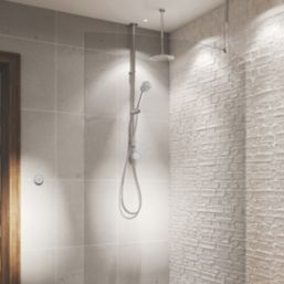 Aqualisa Smart Link HP/Combi Ceiling-Fed Chrome Thermostatic Dual Outlet Exposed Smart Shower with Fixed Head
