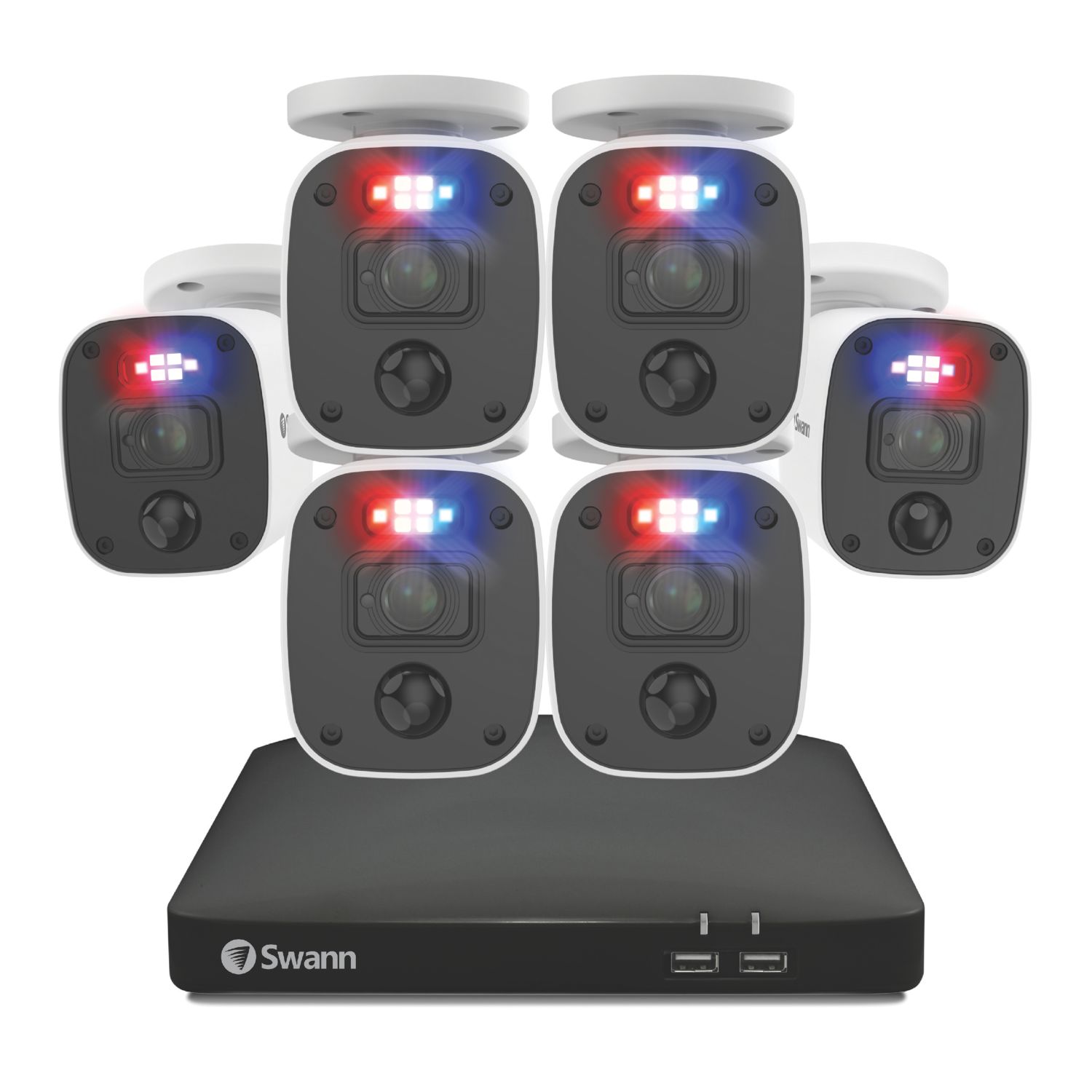 Swann SWDVK-8468562KMQB-EU 256 GB SD Card 8-Channel 4K Wired DVR Security System & 6 x 2K Indoor & Outdoor Cameras (956CE)
