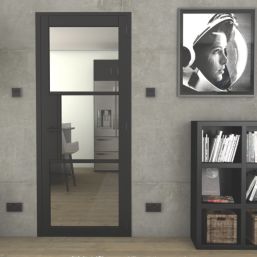 Green & Taylor Heritage 1-Clear Light Primed Black Wooden Fully Glazed Internal Door 1981mm x 838mm
