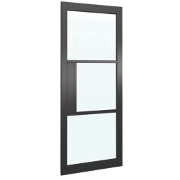 Green & Taylor Heritage 1-Clear Light Primed Black Wooden Fully Glazed Internal Door 1981mm x 838mm