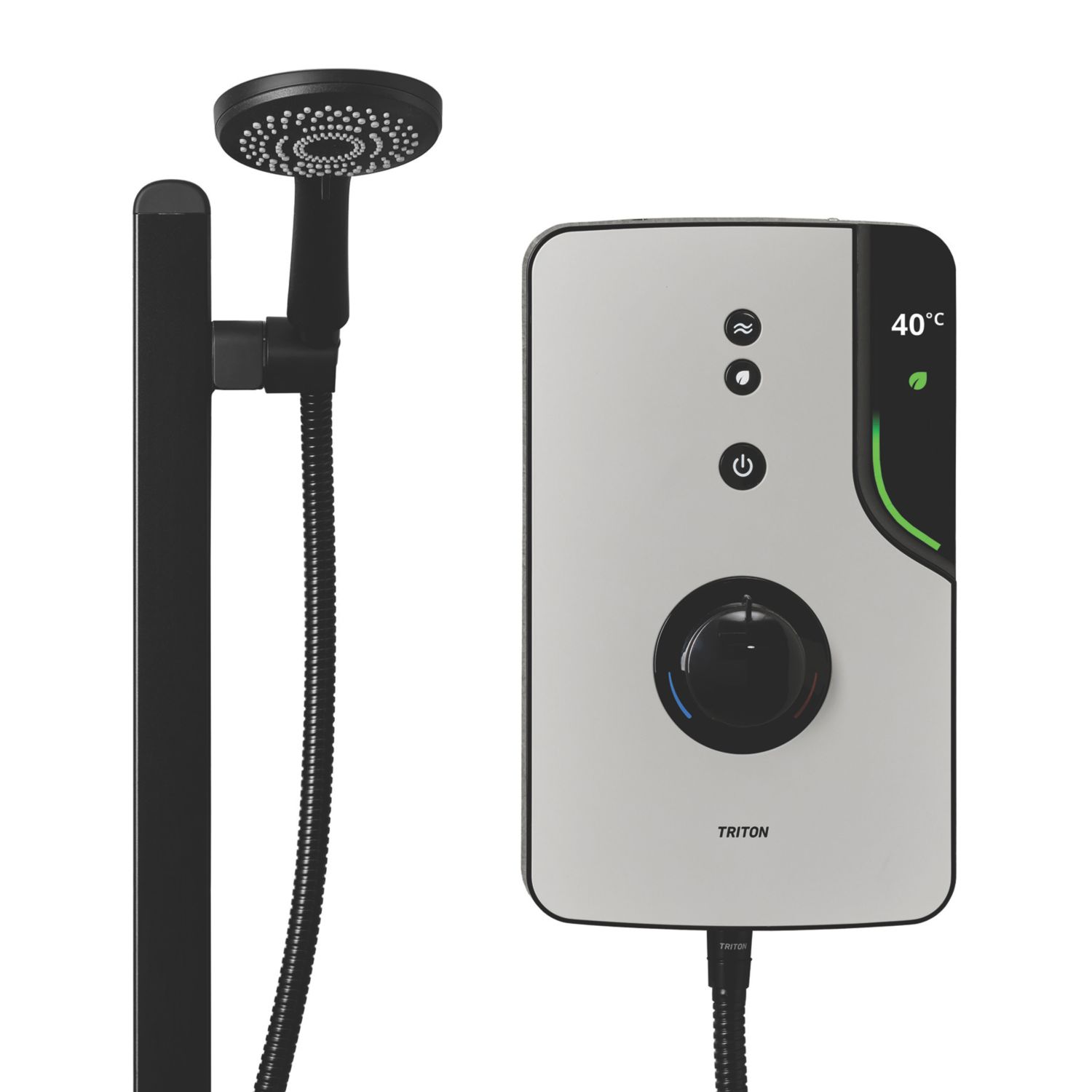 Triton ENlight Black 9.5kW Thermostatic Shower with Back to Wall Kit (956CU)