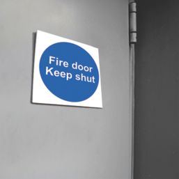 Essentials  Non Photoluminescent "Fire Door Keep Shut" Sign 100mm x 100mm