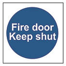 Non Photoluminescent "Fire Door Keep Shut" Sign 100mm x 100mm