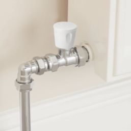 Flomasta  10mm x 21mm White/Chrome Straight Modern Manual Radiator Valve Head & Body