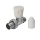 Flomasta  10mm x 21mm White/Chrome Straight Modern Manual Radiator Valve Head & Body