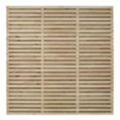 Forest VENHHM6PK5HD Double-Slatted  Fence Panels Natural Timber 6' x 6' Pack of 5
