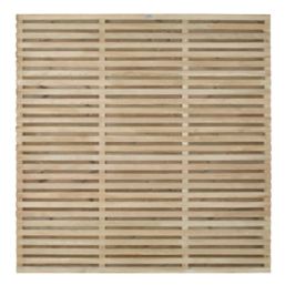 Forest VENHHM6PK5HD Double-Slatted  Fence Panels Natural Timber 6' x 6' Pack of 5