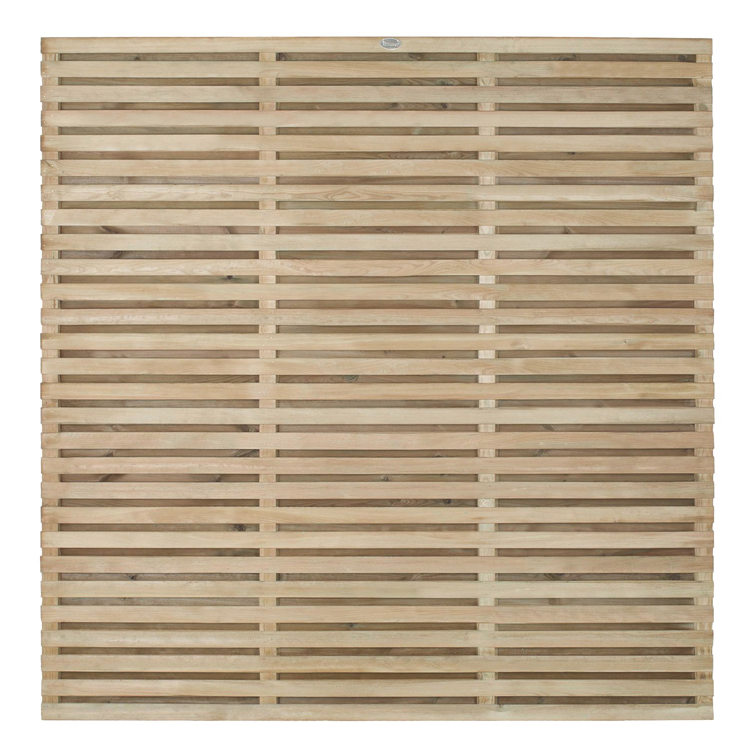 Forest VENHHM6PK5HD Double-Slatted Fence Panels Natural Timber 6' x 6' Pack of 5 (956JG)