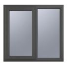 Crystal  Left-Hand Opening Obscure Triple-Glazed Casement Anthracite on White uPVC Window 1190mm x 1190mm