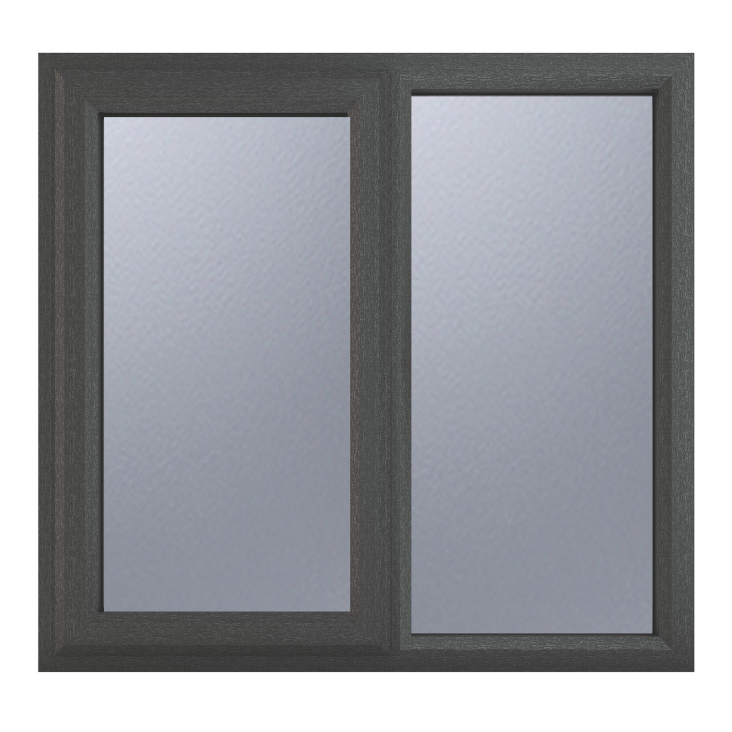 Crystal Left-Hand Opening Obscure Triple-Glazed Casement Anthracite on White uPVC Window 1190mm x 1190mm (956JM)
