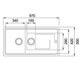 Franke Titan 1.5 Bowl Tectonite Sink White Reversible 970mm x 500mm