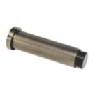 Eclipse Cylindrical Knurled Wall Mounted Projection Door Stop 20 x 83mm Antique Brass