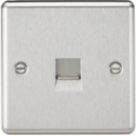 Knightsbridge  1-Gang Master Telephone Socket Brushed Chrome