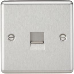 Knightsbridge  1-Gang Master Telephone Socket Brushed Chrome