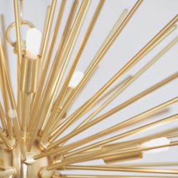 Quay Design Peacock LED 9-Light Ceiling Light Satin Brushed Gold 18W 200lm