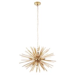 Quay Design Peacock LED 9-Light Ceiling Light Satin Brushed Gold 18W 200lm